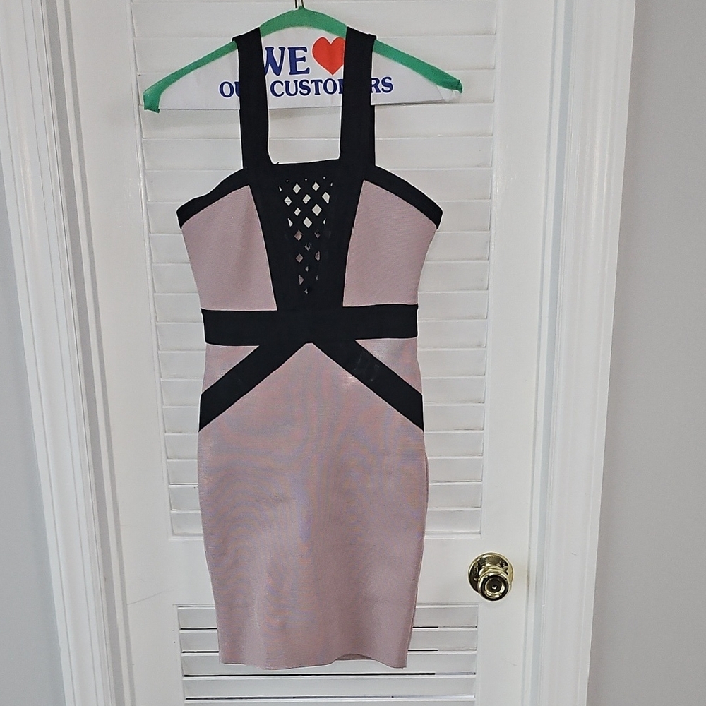Elegant Black and Pink Women's Dress